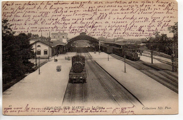 CHALONS SUR MARNE - Marne - CPA 51 - Gare Train - Intérieur de la Gare 4