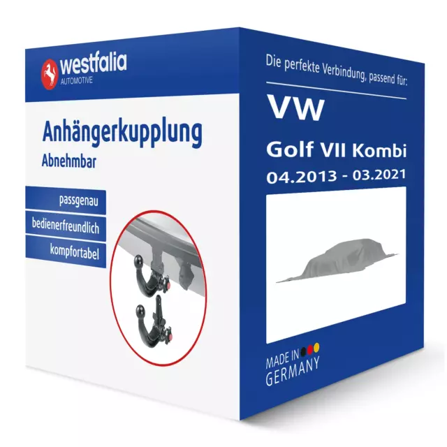 Westfalia Anhängerkupplung abnehmbar für VW Golf VII Kombi Typ BA5 AHK