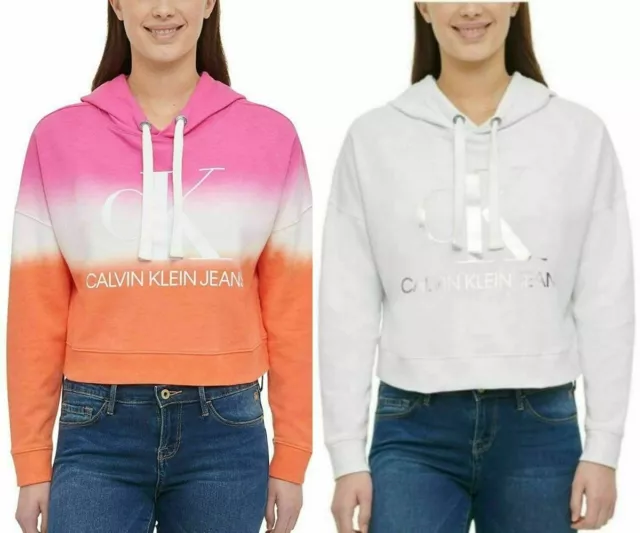 NEW!!! Calvin Klein Jeans Ladies' Dip Dye Cropped Hoodie Size & Color VARIETY!!!