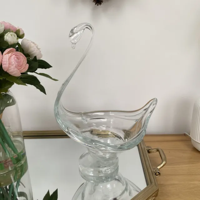 large glass swan ornament