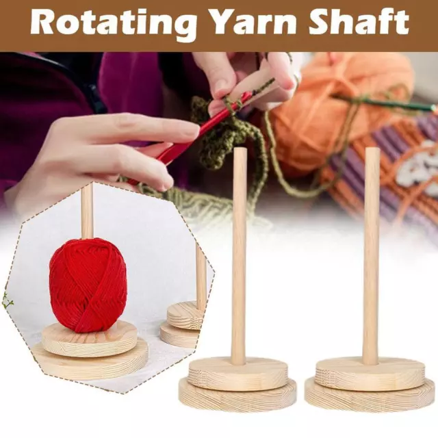 Crochet Yarn Holder Rotating Wooden Space Saving Yarn Holder Knitting хо