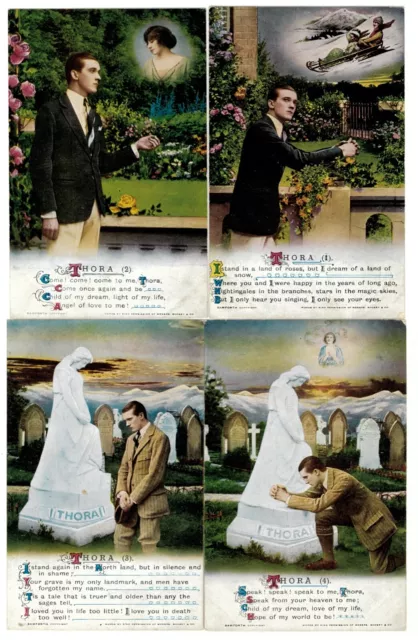 BAMFORTH / ROMANCE - THORA Set of 4 Song Card Postcards 4939/1-4