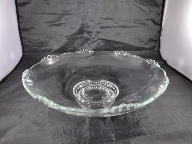 Fostoria ? American Large Shallow Footed clear pressed glass  Fruit Bowl 12 In