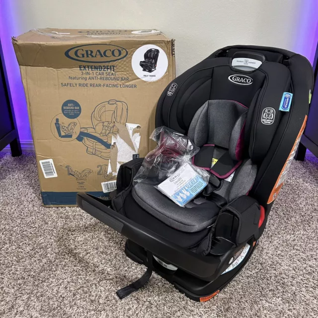 Graco Extend2Fit Convertible Car Seat 3 in 1 w/ Anti-Rebound Bar Polly NEW