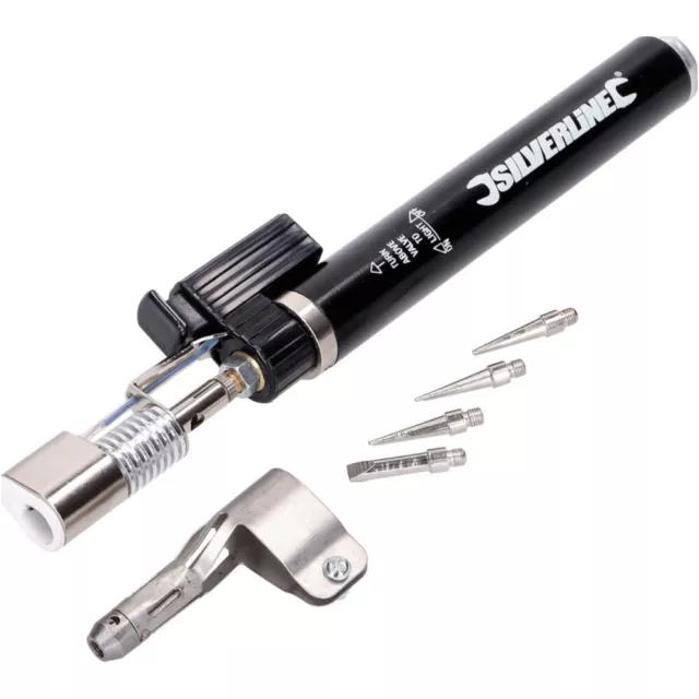 Gaslötkolben Silverline 195mm inkl. 4 Lötspitzen 44423 für: gas soldering iron i