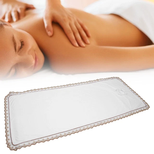 (White)Spa Massage Table Cover Sheet Massage Bed Coverlet With Hole IDS