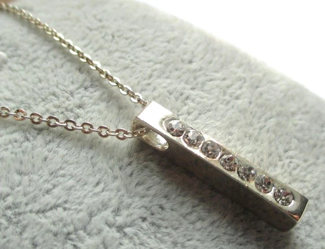 Collier barrette argent rhodié diamant gris Les Folies de Mélanie