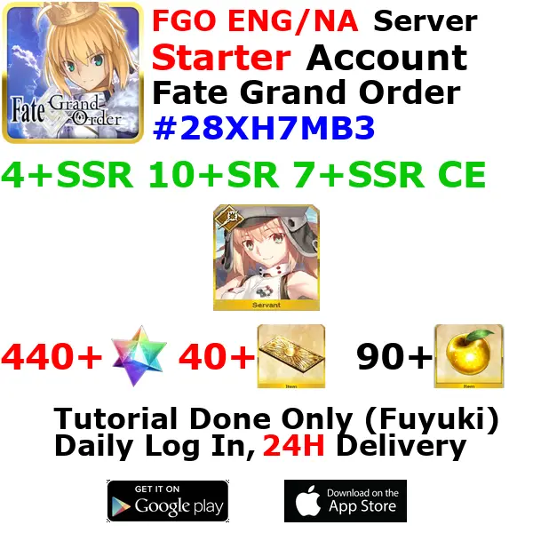 [ENG/NA][INST] FGO / Fate Grand Order Starter Account 4+SSR 40+Tix 440+SQ
