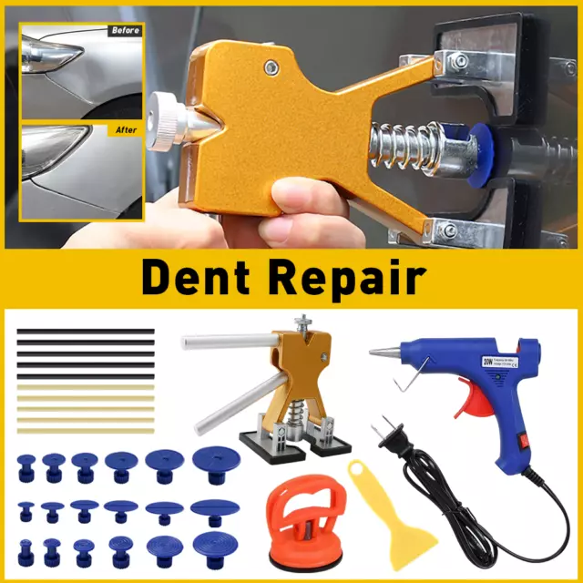 Car Paintless Dent Puller Lifter Glue Gun PDR Tool Repair Removal Hail Tabs + UK