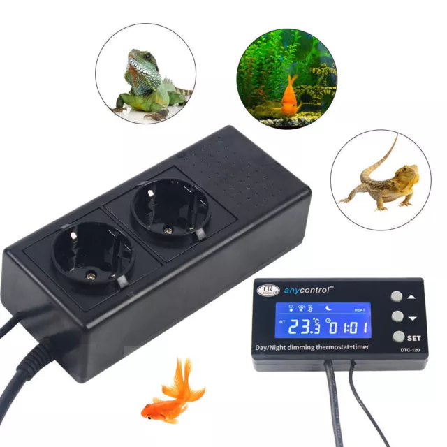 Digitaler LCD Thermostat Temperatur Regler Reptile Terrarium Temperaturschalter