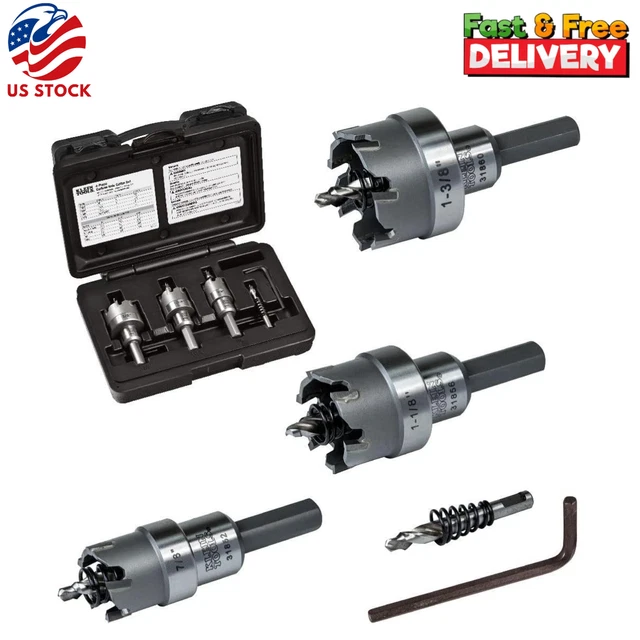 Klein Tools 31872 Heavy Duty Hole Cutter Kit, Carbide Hole Cutters & Pilot Bit
