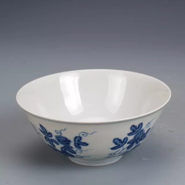6" Rare China Porcelain a pair the ming dynasty Blue and white Melon fruit bowl 3