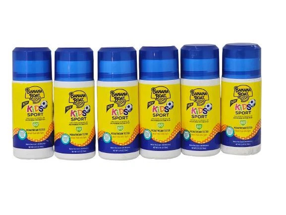 Loción de protección solar deportiva enrollable Banana Boat para niños, FPS 60+, 2,5 oz (paquete de 6) 01/24