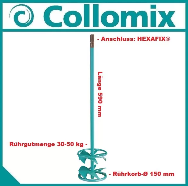 NEU -  Collomix DLX152HF Rührer Ø 150 mm Rührquirl Rührkorb Hexafix # 40983-000