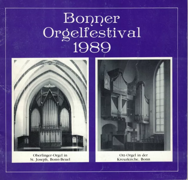 Programmheft Bonner Orgelfestival 1989 - 2000 Jahre Stadt Bonn