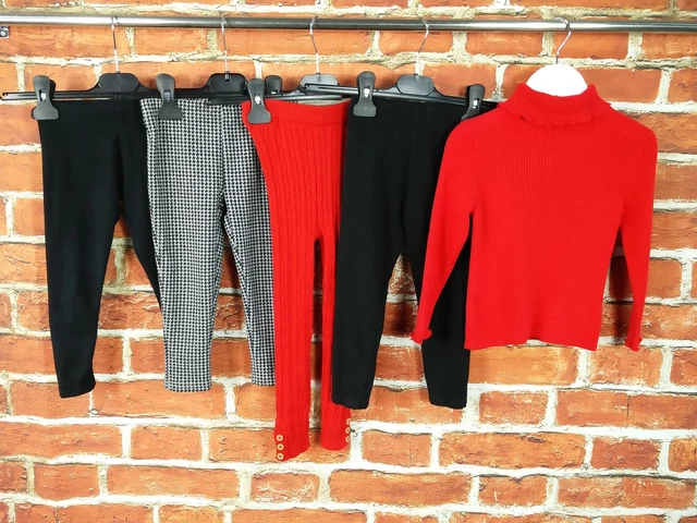 Girl Bundle Age 2-3 Years Next Tu George Leggings Jumper Pullover Red Black 98Cm