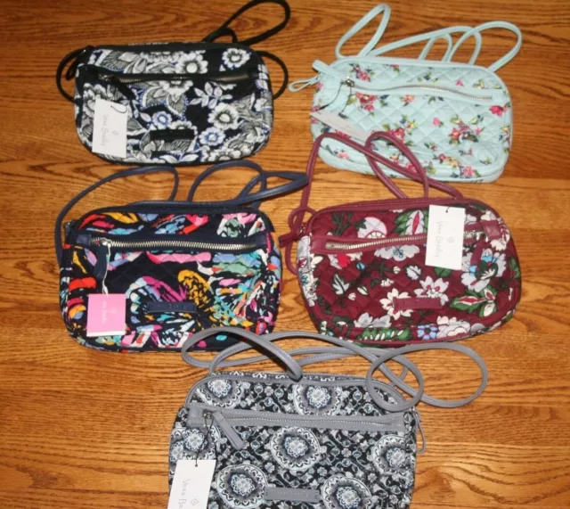 Vera Bradley Little Crossbody RFID iconic floral hipster shoulder bag NEW