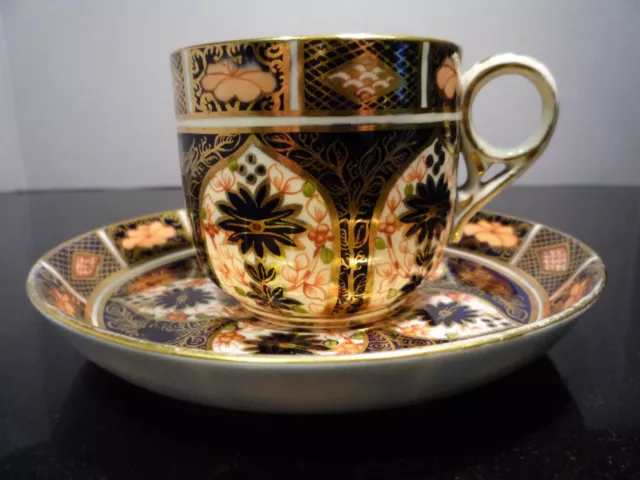 Antique Royal Derby Crown 1128 Imari Tea Cup And Saucer Dated 1887 Rare