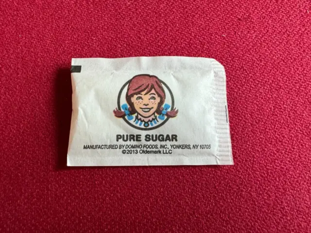 2013, Wendy's, "Un-Used", Sugar Packet, (Scarce / Vintage)