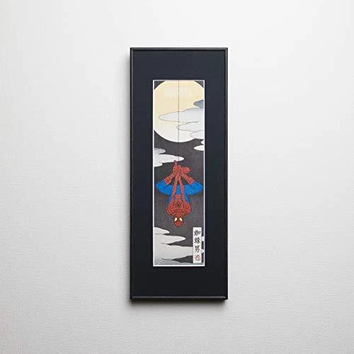 Spider-Man Ukiyo-e Spider Man Creeping on the Night of the Full Moon Framed