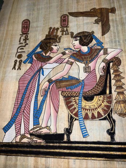Arbre De Vie égyptien Peint à La Main Sur Papyrus - 33 X 43 Cm - Œuvre D'art Authentique D'Égypte