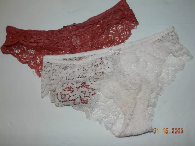 lot of 2 pair Marilyn Monroe Lace panties pink, mauve bikini Size M