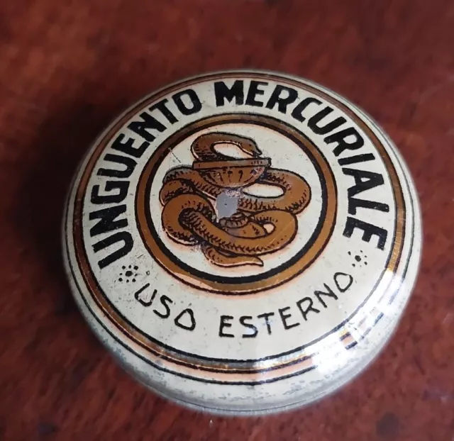 Scatola Di Latta Tin Box Boite Ancienne Farmacia Unguento  Mercuriale Epoca