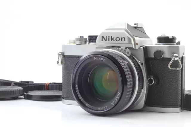 [Cerca de MINT] Nikon FM Silver Cámara de película de 35 mm Lente Ai Nikkor...