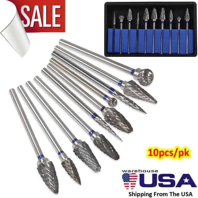 NEW 10 Dental Lab Titanium Nitrate Carbide Burs Dentist Equipment