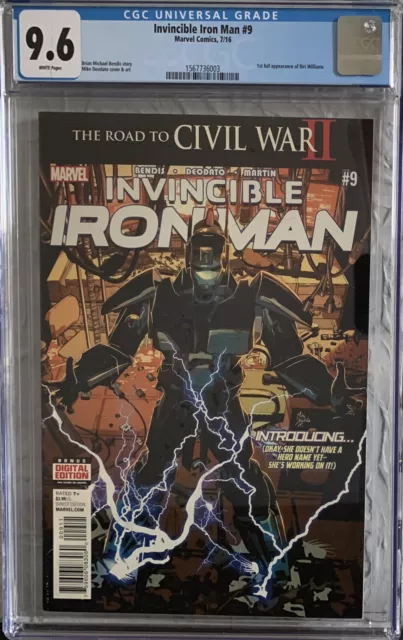 The Invincible Iron Man #9 Cgc 9.6 Nm+ 2016 1St  Appearance Of Riri Williams