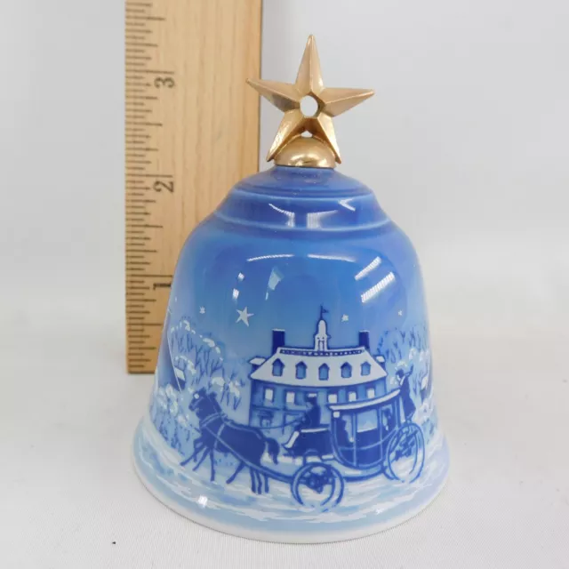 Christmas Bell Denmark B&G 1988 Porcelain Christmas In Williamsburg First Ed (4)