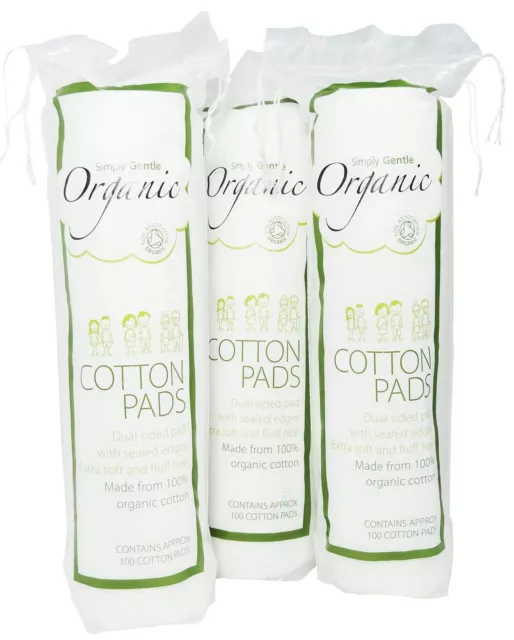 Simply Gentle Organic Cotton - Pack of 100 Pads (Pack of 3)