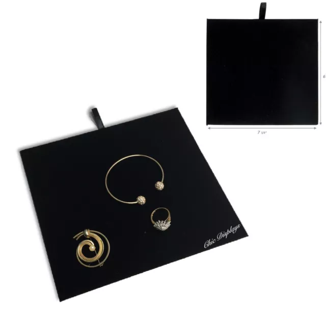 Black Velvet Flat Pad Jewelry Display Pad Half Tray Liner Pad Drawer Insert Pad