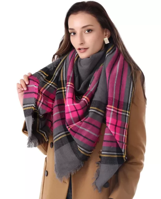 Fashionable Winter Warm Large Tartan Blanket Plaid Ladies Scarf Wrap Shawl. gift