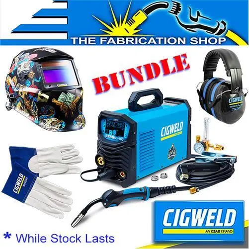 CIGWELD XF19 BlueVenom Mig Tig Welder + Payday Helmet +Gloves +Earmuffs W1400190