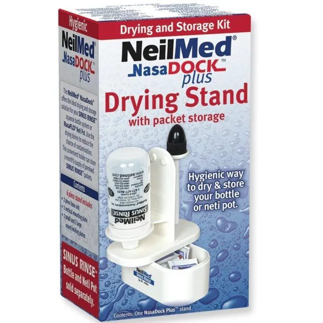 NeilMed NasaDock Plus supporto per asciugatura risciacquo sinusoidale con deposito