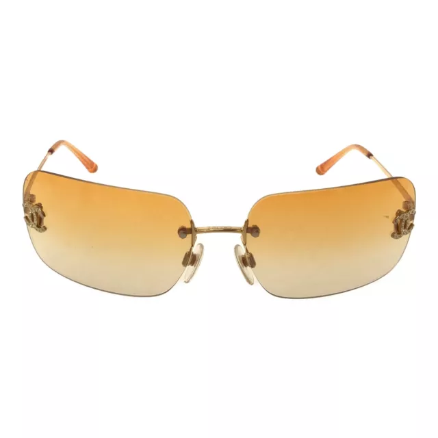 Chanel Goldtone Metal Frame and Tinted Crystal CC Sunglasses- 4017