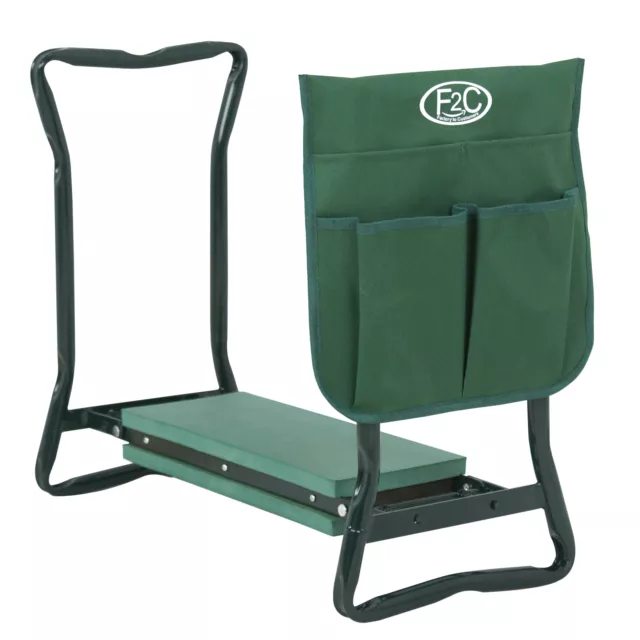 Kneeler Garden Foldable Bench Stool Soft Cushion Seat Pad Kneeling  w Tool Pouch