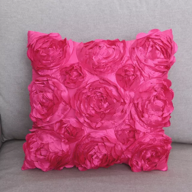 Throw Pillow Case Valentines Day Throw Pillow Covers 3D Rose Flower 3d