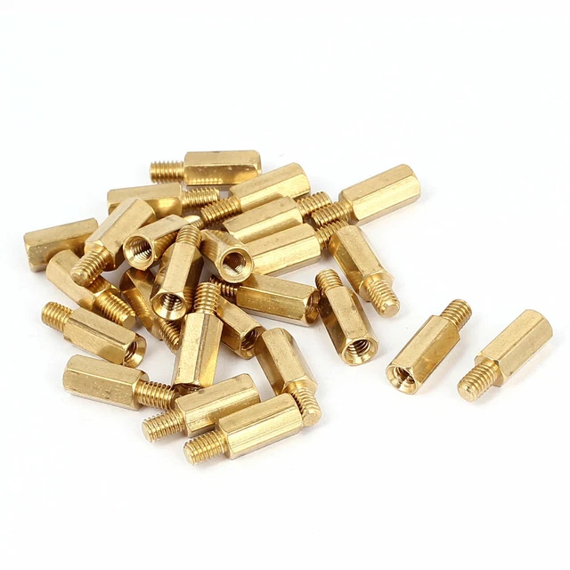 Espaciador Separador 10pcs M4x12mm Hexagonal De Latón Roscado Hembra Hexagonal Pilares Unique Bargains Cajas Electricas