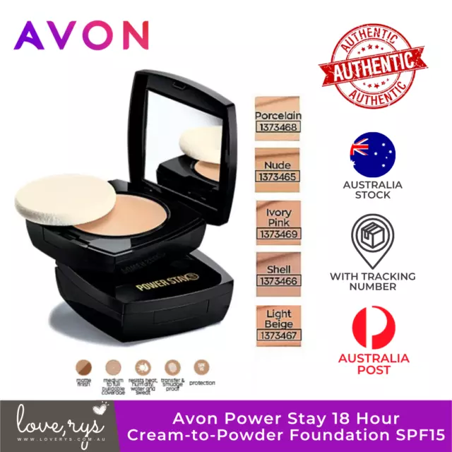 Avon Power Stay 18 Hour Cream-to-Powder Foundation SPF15 | Choose Your Shade