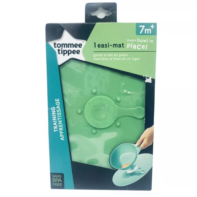 Tommee Tippee Easi-Mat Green Training Feeding Bowl In Place Suction Non-skid Mat
