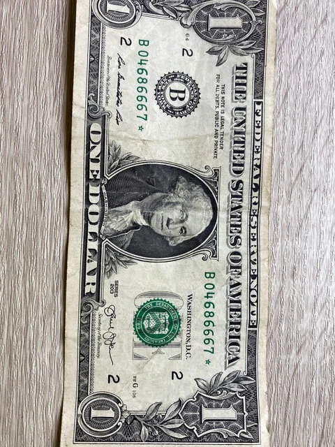 One Dollar Bill Star Note 2013 Duplicate Serial Number Error