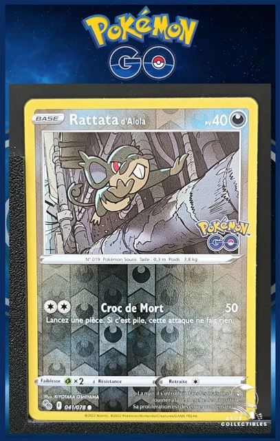 CARTE POKÉMON RATTATA d'Alola 041/078 Reverse EB10.5 Pokémon Go FR EUR ...