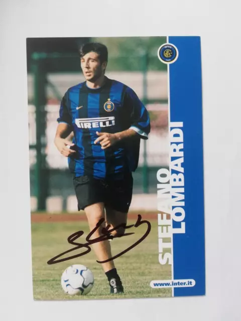 Stefano Lombardi + original Autogramm Autogrammkarte + Inter Mailand Italien