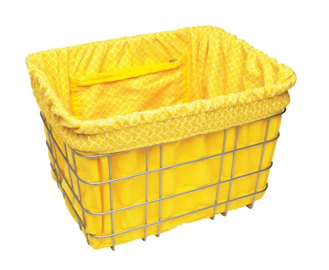 ELECTRA BASKET LINER Yellow/Tiles Inlay for Bicycle Basket, Reversal