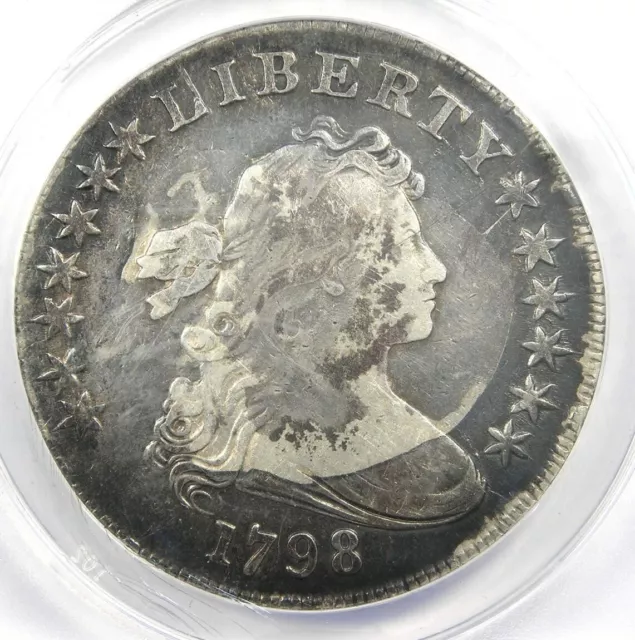 1798 Draped Bust Silver Dollar $1 Coin - Certified ANACS VF20 Detail - Rare Coin