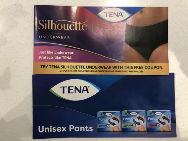 2 x TENA Coupon -   Silhouette Underwear Free-Coupon & TENA Unisex Pants Coupon
