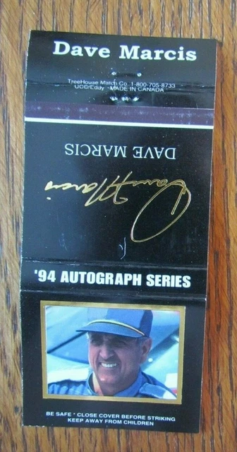 Nascar Racing Car Driver Dave Marcis Matchbook Cover Empty 1994 Matchcover -D4