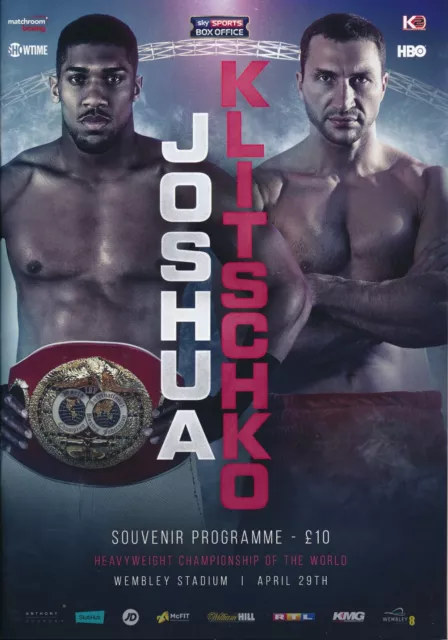 OFFICIAL BOXING PROGRAMME Anthony Joshua v Wladimir Klitschko @ Wembley 2017